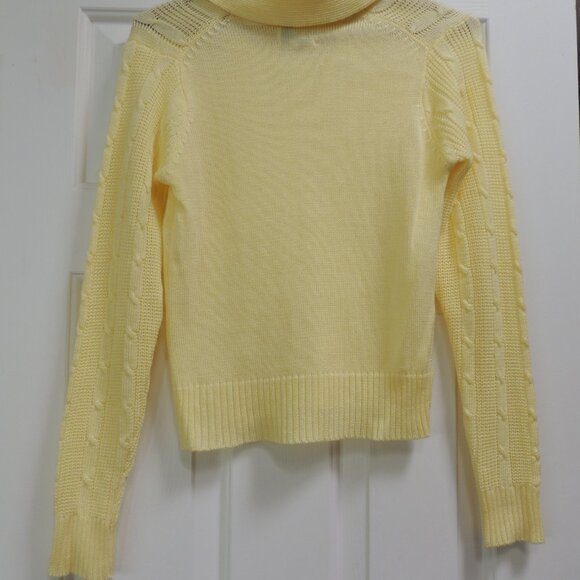 Vintage 70's Sears Junior Bazaar Pullover Sweater Cables Yellow Small - Picture 4 of 5
